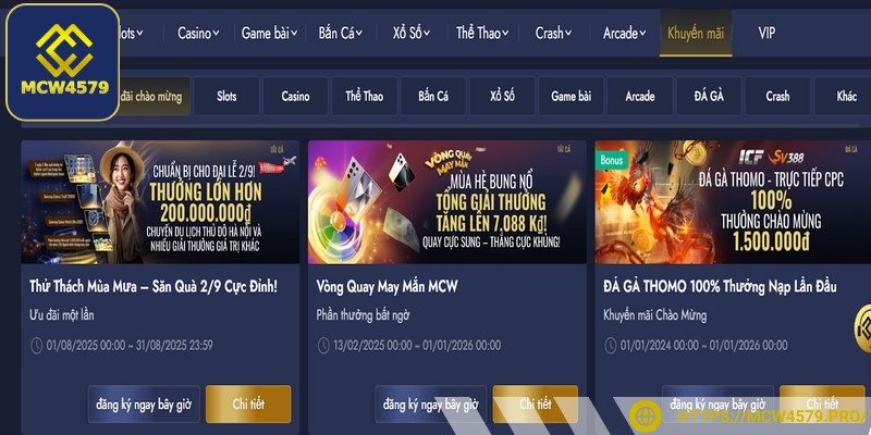 Thành viên MCW4579 sẽ dễ dàng tìm thấy mục "Khuyến Mãi"