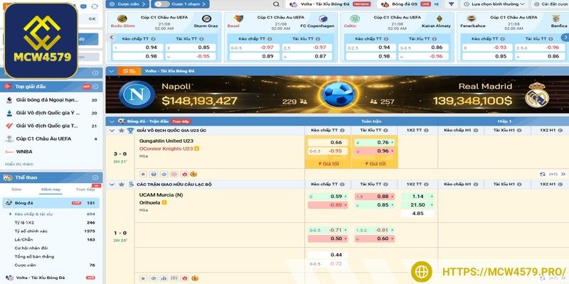 Nhiều kèo đấu hấp dẫn được update liên tục